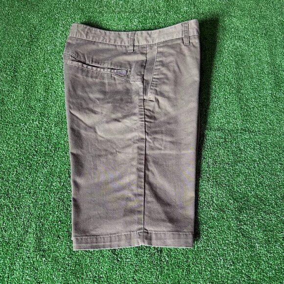 Volcom Flat Front Classic Fit Chino Olive Green Skateboard Shorts Size 30 - Picture 1 of 14